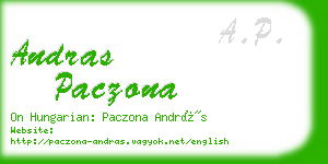 andras paczona business card